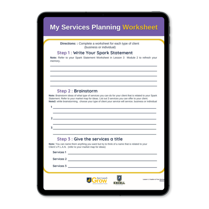 Service Planning Worksheet