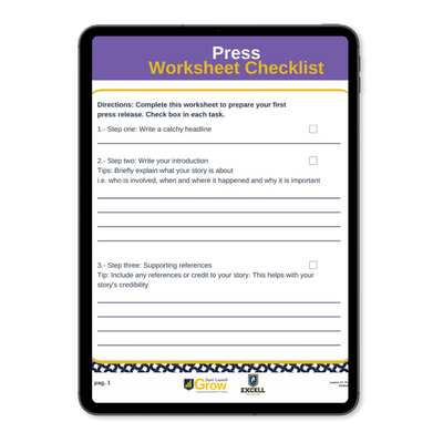 Press Worksheet Checklist