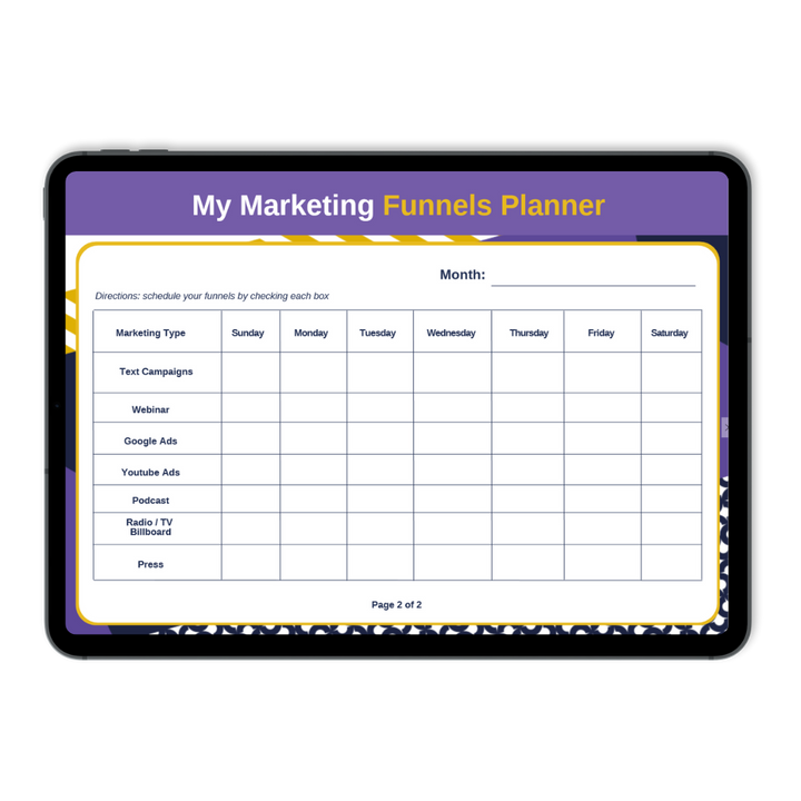My Marketing Funnels Planner