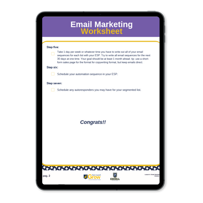 Email Marketing Worksheet