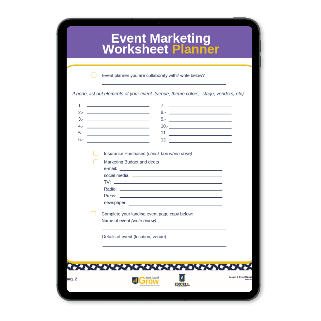 Event Marketing Worksheet