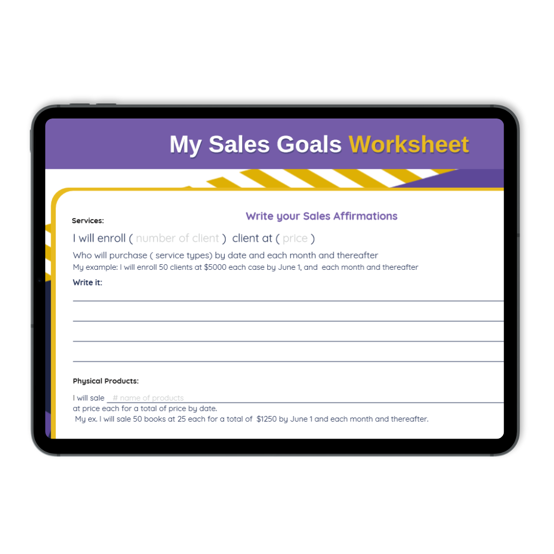 Sales Goal Worksheet