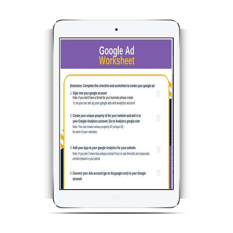 Google Ads Worksheet